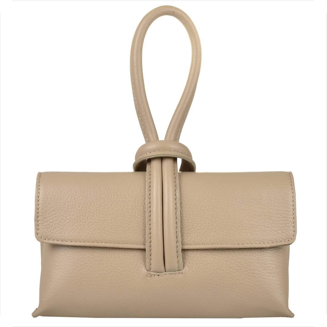 Torebka beżowa wizytowa skóra naturalna Borse in Pelle