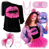 Stroje karnawałowe - Przebranie karnawałowe lata 80 disco rozmiar L dla kobiety - miniaturka - grafika 1