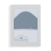 Okrycia kąpielowe dla dzieci - Okrycie kąpielowe 100x100 Astrid biały petrol ręcznik z kapturkiem - miniaturka - grafika 1