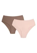 Majtki damskie - Majtki z wyższym stanem Bump 2-pak Henderson brązowy, beżowy M - miniaturka - grafika 1