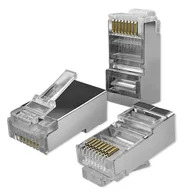 Pozostałe akcesoria sieciowe - Qoltec Wtyk złącze modularne RJ45 CAT6 FTP Pozłacane styki 100 sztuk - miniaturka - grafika 1