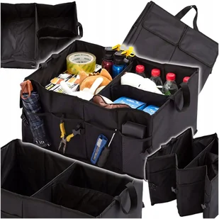ORGANIZER SAMOCHODOWY DO BAGAŻNIKA DUŻY CZARNY 55x38x26 9 KIESZENI - Akcesoria do bagażników dachowych - miniaturka - grafika 1