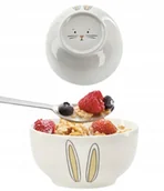 Miseczki i talerzyki dla dzieci - MISECZKA PORCELANOWA 480 ML USZY ZAJĄCA Z BUŹKĄ NA DNIE DLA DZIECI - miniaturka - grafika 1