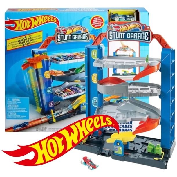 Hot Wheels Zestaw Garaż Parking Z Windą Na 20 Samochodów + Autko Dla Dzieci