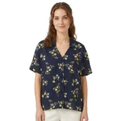 Bluzki damskie - Koszula damska Vero Moda Marina z krótkim rękawem granatowa w kwiaty-XS - miniaturka - grafika 1