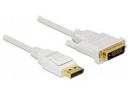 Kable komputerowe i do monitorów - Delock KABEL DISPLAYPORT M V1.2-> DVI-D (24+1) 1M BIAŁY - miniaturka - grafika 1