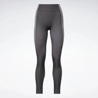 Legginsy - REEBOK - DAMSKIE LEGGINSY - YOGA HR SEAMLESS TIGHT HT6165 czarny szary - miniaturka - grafika 1