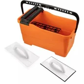 Narzędzia warsztatowe - Topex Grupa sp. z o.o. S.K. Zestaw glazurniczy: pojemnik z kratką i rolkami 25l, paca z gumą, paca z gąbką miękką 50-253 - miniaturka - grafika 1