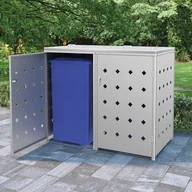 Kosze na śmieci - vidaXL Podwójna osłona na kosze na śmieci, 240 L, stal nierdzewna vidaXL - miniaturka - grafika 1