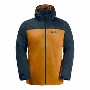 Męska kurtka Jack Wolfskin TAUBENBERG 3IN1 JKT M safflower - S - Kurtki męskie - miniaturka - grafika 1