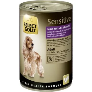 SELECT GOLD mokra karma dla psa Sensitive Adult Jagnięcina z łososiem i ziemniakami 24x400 g - Mokra karma dla psów - miniaturka - grafika 1
