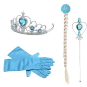 Zabawy w naśladowanie dorosłych - Zestaw Lodowa Księżniczka Tiara Warkocz Rękawiczki - miniaturka - grafika 1