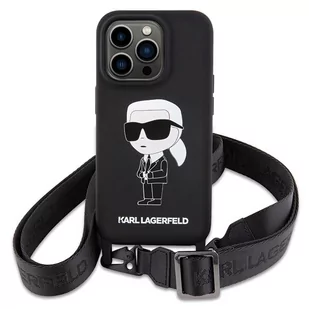 Karl Lagerfeld KLHCP15XSCBSKNK iPhone 15 Pro Max 6.7" hardcase czarny/black Crossbody Silicone Ikonik - Etui i futerały do telefonów - miniaturka - grafika 2