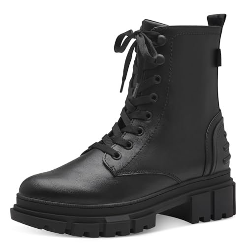 s.Oliver Damskie sztyblety Lace Boot Flat 5-25220-41, czarny, 37 EU