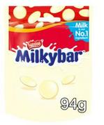 Czekolada - Nestle-Gigantyczne guziki z białej czekolady Milkybar 94g - miniaturka - grafika 1