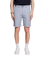 Spodenki damskie - ESPRIT Szorty chino w paski, 100% bawełna, niebieski, 33W - miniaturka - grafika 1