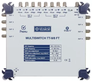 MULTISWITCH TT-9/8-FT 9 WEJŚĆ / 8 WYJŚĆ PREMU TELMOR - Rozgałęźniki i multiswitche do TV-SAT - miniaturka - grafika 1