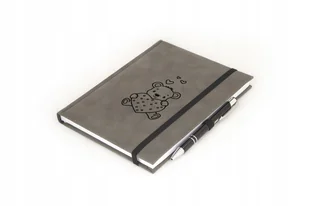 MIŚ Notes długopis kratka Nubuk szary CZA5 - Planery - miniaturka - grafika 1