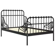 Łóżka - vidaXL Lumarko Przedłużana rama łóżka, czarna, metalowa, 80x130/200 cm 324740 - miniaturka - grafika 1