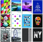 Szkolne artykuły papiernicze - Inter-druk Kołonotes A5 160k. mix kratka ZG35INT - miniaturka - grafika 1