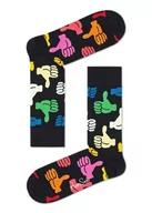 Skarpetki męskie - Happy Socks Big Thumbs Up Sock, kolorowe i zabawne, Skarpety dla kobiet i mężczyzn, Czarny (41-46) - miniaturka - grafika 1