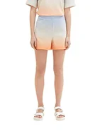 Spodenki damskie - TOM TAILOR Denim Damskie szorty dresowe Batik, 31717 - Blue Mango Colorflow, M - miniaturka - grafika 1