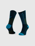 Skarpetki sportowe męskie - 4F Skarpetki trekkingowe z wełną długie męskie - turkusowe 43-46 - miniaturka - grafika 1