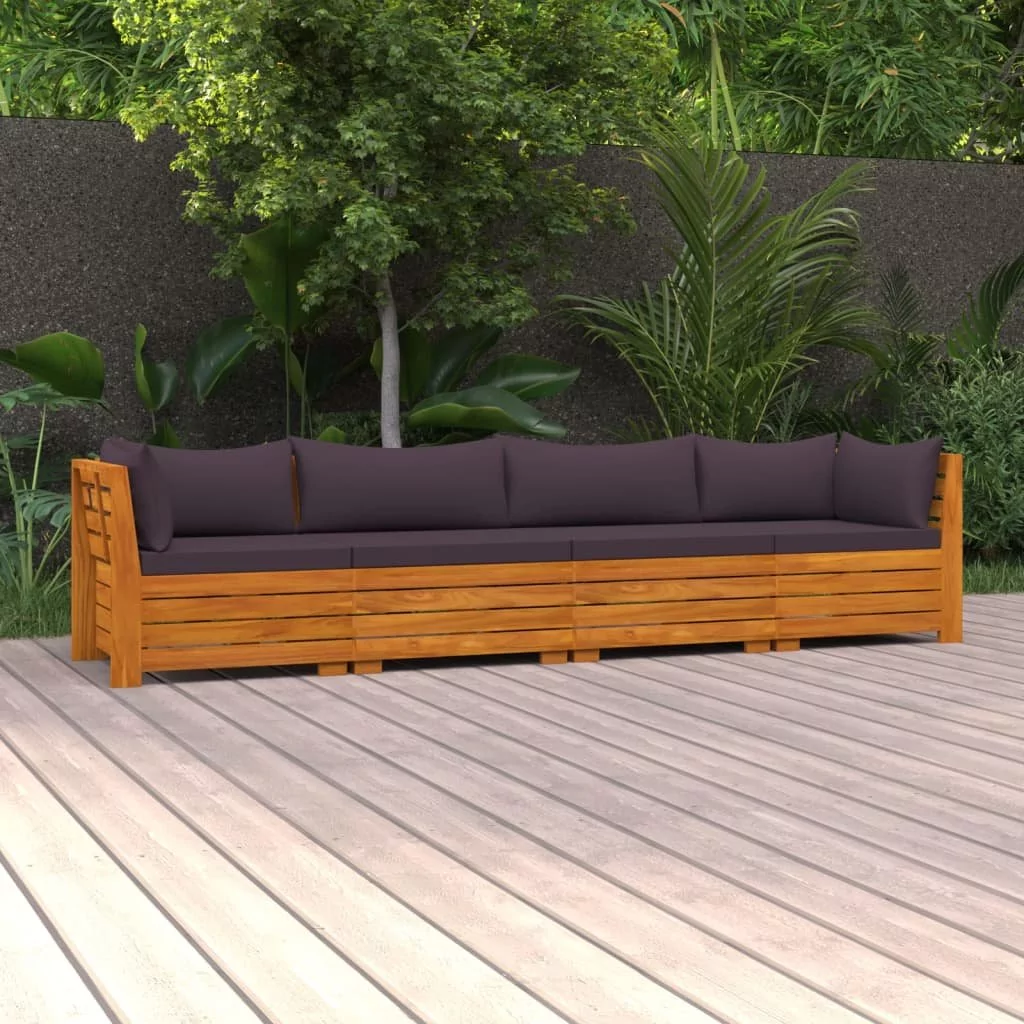 vidaXL 4-osobowa sofa ogrodowa z poduszkami lite drewno akacjowe 3087314