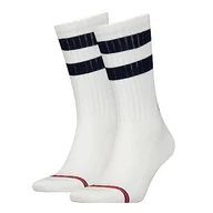 Skarpetki męskie - Tommy Hilfiger Unisex Crew Sock (2 sztuki), White/Navy, 35-38 EU - miniaturka - grafika 1