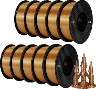 filament do drukarek 3D, Silk PLA, waga 10 kg, Gold Silver Copper - Filamenty i akcesoria do drukarek 3D - miniaturka - grafika 1