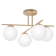 Lampy sufitowe - Wyjątkowa, biało-złota lampa sufitowa do jadalni K-5423 z serii REA - miniaturka - grafika 1