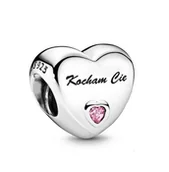 Wisiorki - Zawieszka SREBRO 925 Charms koralik do PANDORA Kocham Cię - miniaturka - grafika 1