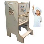 Krzesełka do karmienia - KITCHEN HELPER pomocnik kuchenny dla dzieci podest PSZCZOŁA BIAŁY do kuchni PRODUCENT - miniaturka - grafika 1