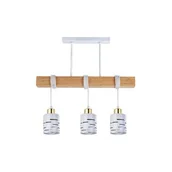 Lampy sufitowe - Oprawa wisząca E27 Elen x3 50cm biała+złota+WD - miniaturka - grafika 1