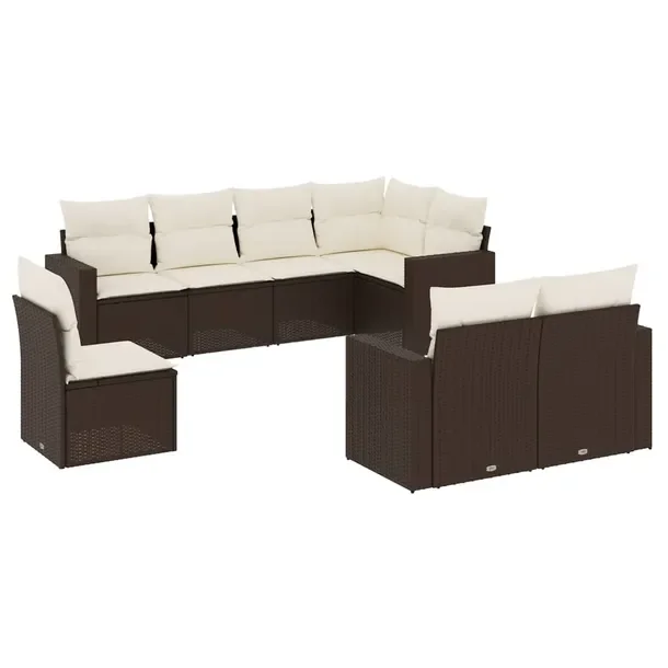 Modułowy zestaw mebli ogrodowych z brązowego rattanu PE, 62x62x69 cm