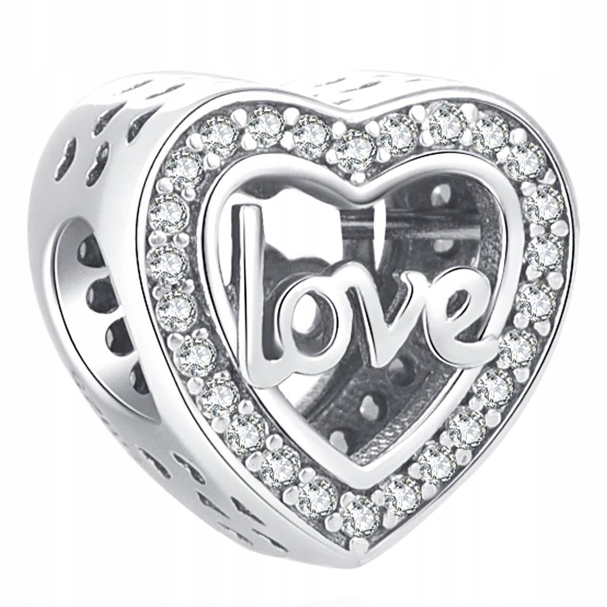 Charms Srebrny Serce Love Kocham Cię Serduszko I Love You SREBRO 925