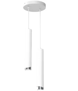 EWILIGHT Lampa sufitowa wisząca zwis tuba eye 2xGU10 biały/chrom - Lampy sufitowe - miniaturka - grafika 1