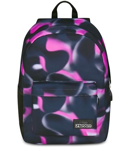 Seven Plecak szkolny Ischoolpack, różowy, amerykański plecak ze zintegrowanym powerbankiem i kieszenią na tablet, do szkoły, dla dzieci i młodzieży, Różowy, Taglia unica, nowoczesny