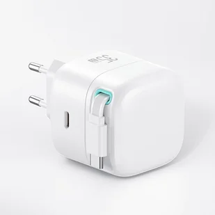 USAMS Ład. siec. 1xUSB-C ze zwijanym kablem USB-C (only head) PD+QC 35W Gan Fast Charging biały/white XMF Series CC202TC02 (US-CC202) - Ładowarki do telefonów - miniaturka - grafika 5