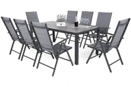 Meble ogrodowe - Meble ogrodowe aluminiowe Ibiza 185 cm Grey / Window Grey 8+1 - miniaturka - grafika 1