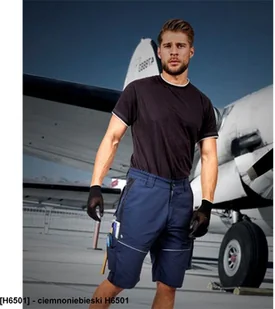 ARDON URBAN szorty spodenki 65 % poliester, 35 % bawełna, canvas, ok. 270 g/m2 Tabiflex - stretch, 10 kieszeni na - ciemnoniebieski H6501 48 - Spodnie sportowe męskie - miniaturka - grafika 1