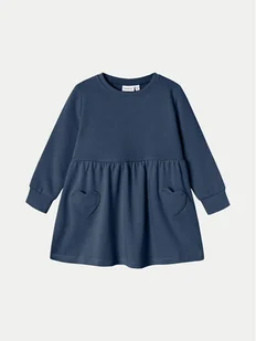 NAME IT Sukienka dzianinowa 13231933 Granatowy Relaxed Fit - Sukienki i spódniczki dla dziewczynek - miniaturka - grafika 1