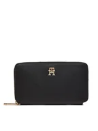 Portfele - Tommy Hilfiger Duży Portfel Damski Iconic Tommy Large Za AW0AW16009 Czarny - miniaturka - grafika 1