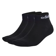 Skarpetki damskie - adidas, Linear Ankle Socks Cushioned Socks 3 pary, skarpety, czarno-białe, XL, uniseks dla dorosłych - miniaturka - grafika 1