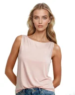 Koszulki i topy damskie - Koszulka damska na szerokich ramiączkach oversize Jakina różowa S - miniaturka - grafika 1