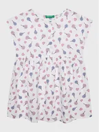 Sukienki i spódniczki dla dziewczynek - United Colors Of Benetton Sukienka codzienna 4EKJGV00M Biały Regular Fit - miniaturka - grafika 1