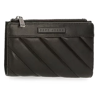 Portfele - Pepe Jeans Kylie portfel z torebką, czarny, 17 x 10 x 2 cm, skóra PU, czarny/biały, portfel z torebką, czarny/biały, Portfel z torebką - grafika 1