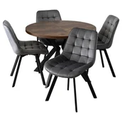 Stoły z krzesłami - Stół Z Krzesłami Zestaw Rozkładany 100-250 Komplet Do Salon Jadalni Kuchni - miniaturka - grafika 1