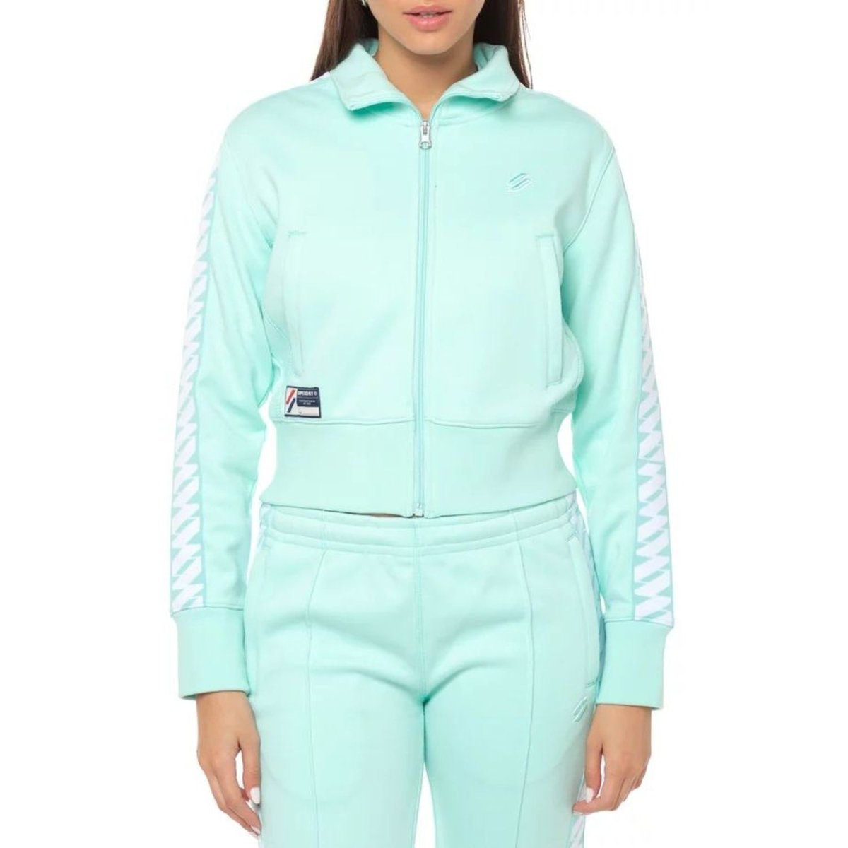 Bluza damska Superdry Code S Logo Track Top rozsuwana sportowa zielona -L