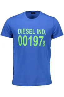 DIESEL MĘSKA KOSZULKA Z KRÓTKIM RĘKAWEM NIEBIESKA - Koszulki męskie - miniaturka - grafika 1